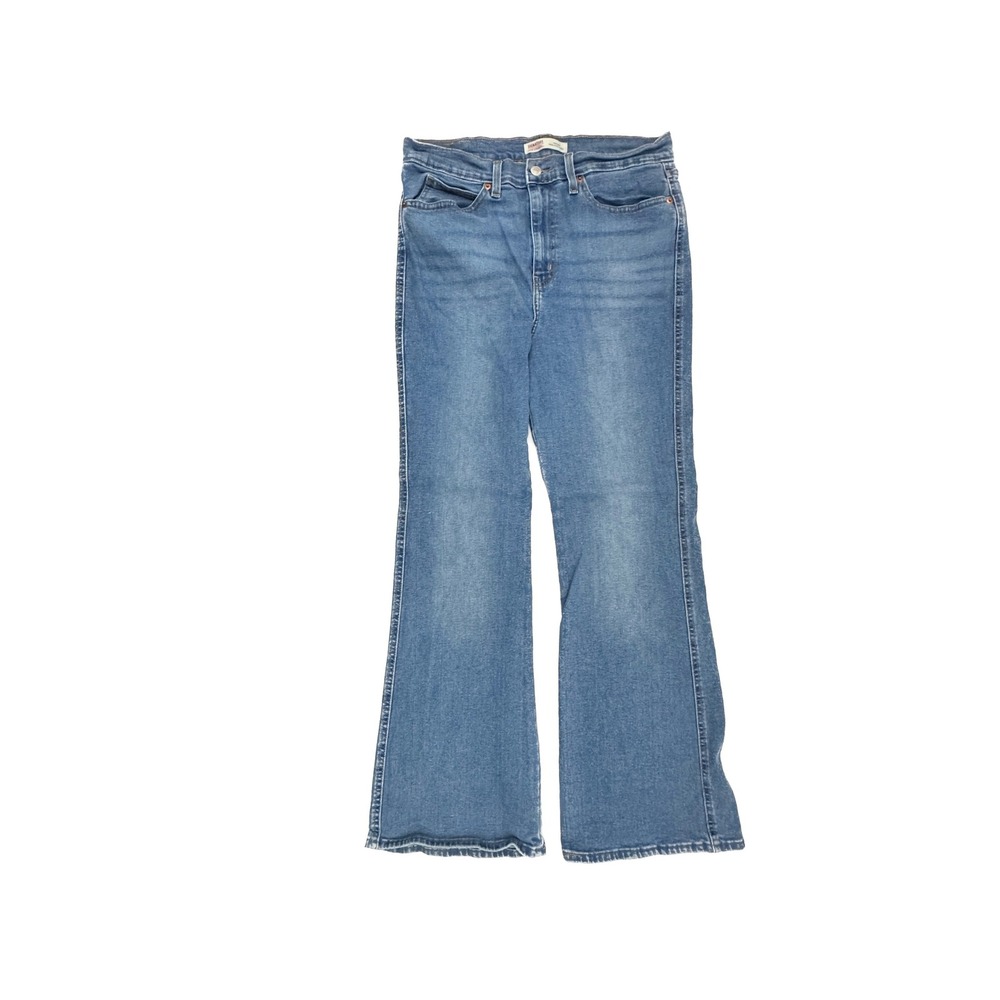 Signature Levi Strauss Heritage High Rise Flare Jeans Womens 10 Blue Medium Wash
